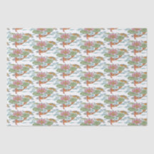 Pastel Orange Koi Fish Pink Flower Primavera Jardi