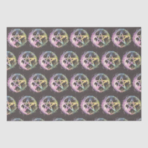 Papel De Seda Pastel Pentagram Witchcraft Cinza Escura Halloween