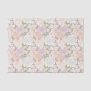 Papel De Seda Pastel Peony & Butterfly Fllower Pattern