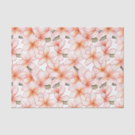 Papel De Seda Pastel Pink Plumeria Frangipani Padrão Floral