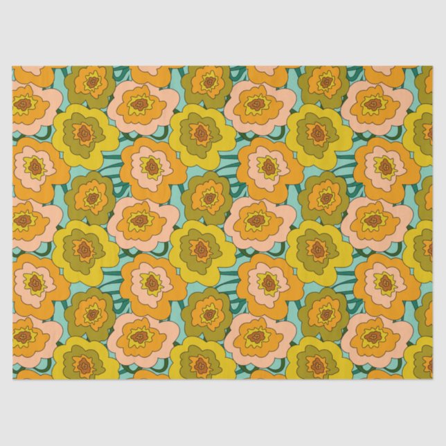 Papel De Seda Pastel Poppies Tissue Wrapping Paper (Frente )