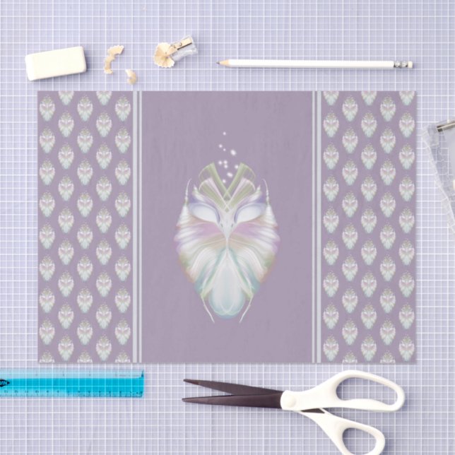Papel De Seda Pastel Purple Oracle Owl (Arte )