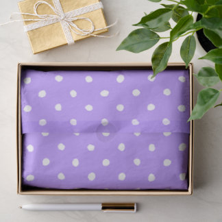 Papel De Seda Pastel Purple With Irregular White Polka Dots