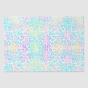 Papel De Seda Pastel Rainbow Leopard Patterno