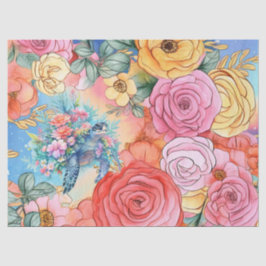 Papel De Seda Pastel Rainbow - Tartaruga Floral