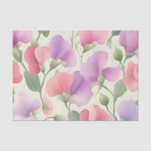 Papel De Seda Pastel Retro Encantador De Ervilha Doce