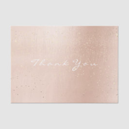 Papel De Seda Pastel Rosa Dourado Confetti Blush Obrigado Nome
