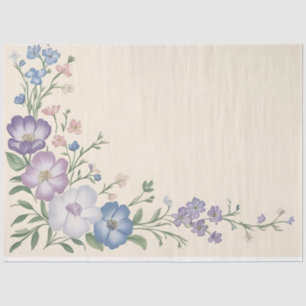 Papel De Seda Pastel Roxo, Branco e Azul Impressão