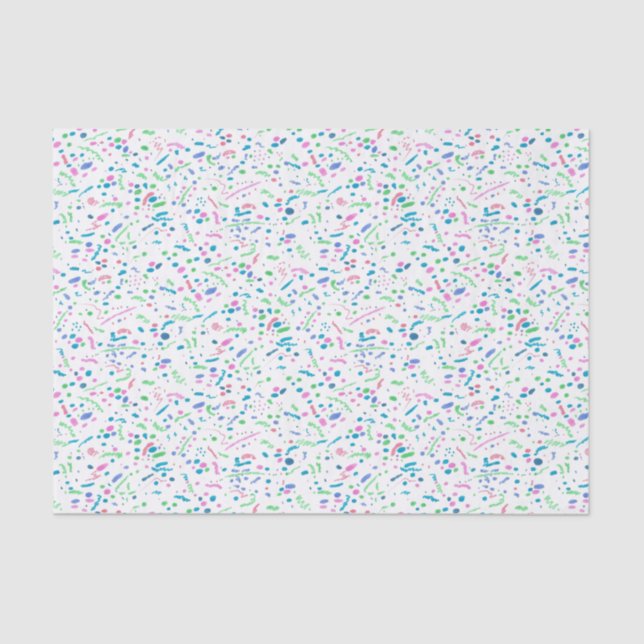 Papel De Seda Pastel Splatter Confetti Impressão (Frente )