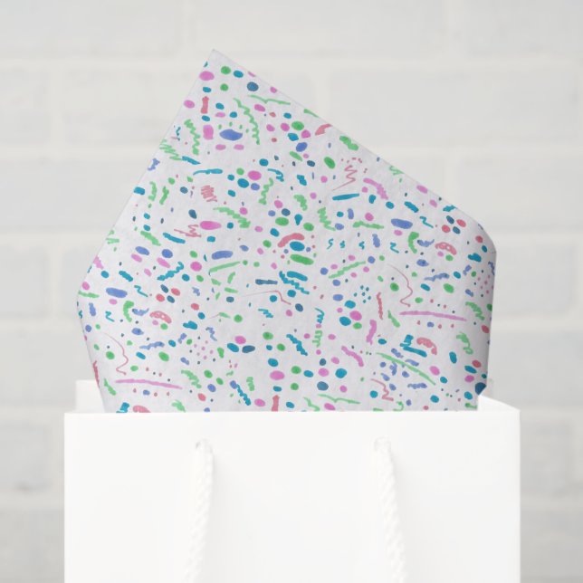 Papel De Seda Pastel Splatter Confetti Impressão (Sacola de presentes)
