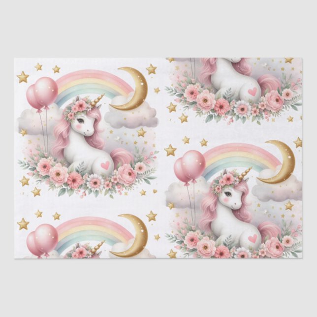 Papel De Seda Pastel Unicorn (Frente )