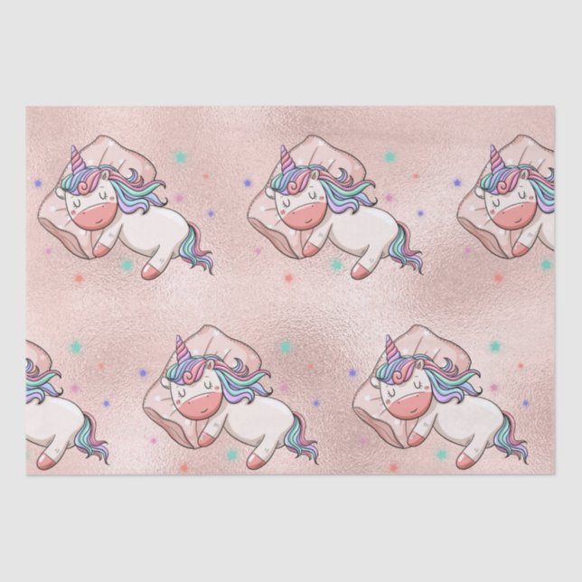 Papel De Seda Pastel Unicorn Dormindo (Frente )