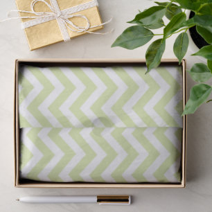 Papel De Seda Pastel Verde e Branco Chevron Aniversário de Casam