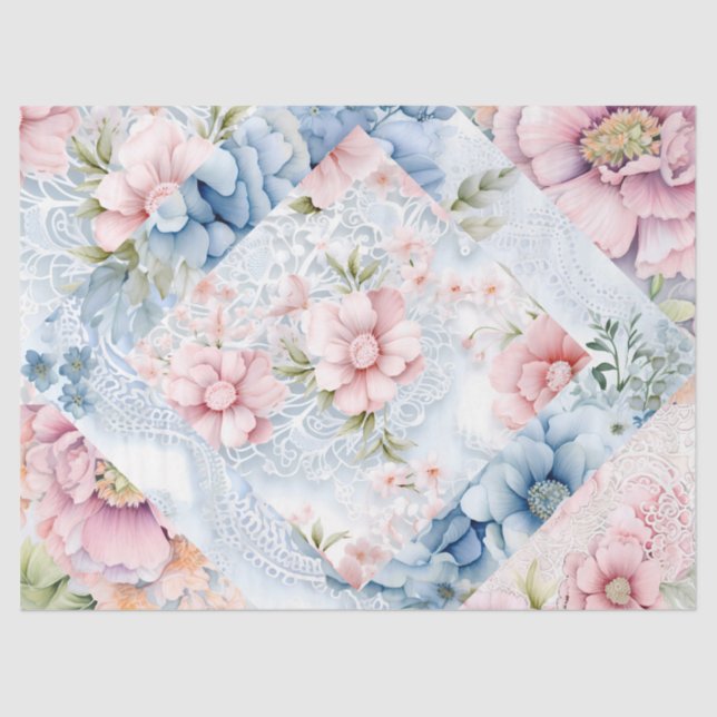 Papel De Seda Pastel Victorian Florals & Lace Laypage (Frente )