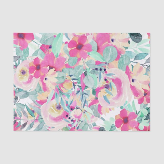 Papel De Seda Pastels Pinks Floral Flowpage (Frente )