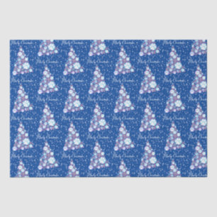 Papel De Seda Pata branca de animais rosa e azul Árvore de Natal