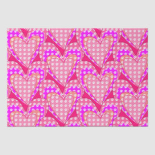 Papel De Seda Pata De Cachorro Imprime E Coração Rosa Padrão