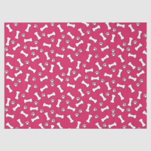 Papel De Seda Pata rosa-rosa Impressões e Ossos Cão Novo Anivers