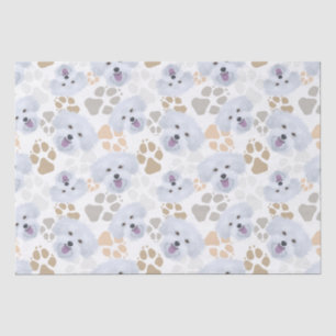 Papel De Seda Patas do cão do teste padrão maltesas