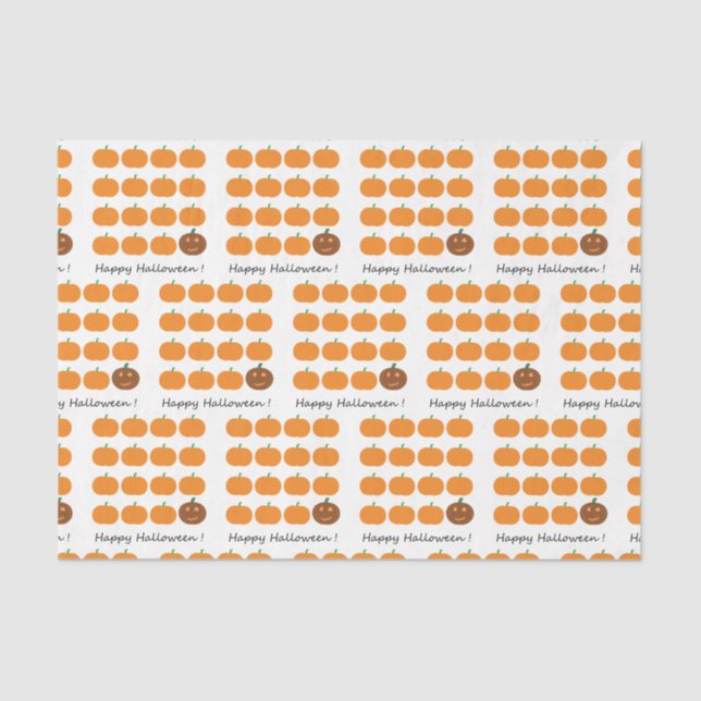 Papel De Seda Patch de Abóbora Feliz Halloween (Frente )