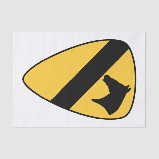 Papel De Seda Patch Patriótico da Divisão de Cavalaria de 1rua (Frente )