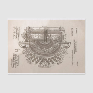Papel De Seda Patente de Vintage empacotada da máquina de escrev