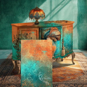 Papel De Seda Patina Damask, padrões desgastados de fundo