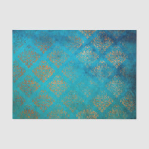 Papel De Seda Pátina de cobre grunge e verdigris turquesa