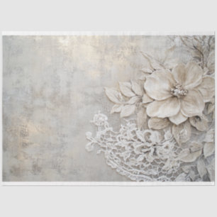 Papel De Seda Patina de renda e relevo floral