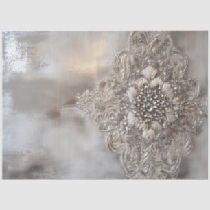 Papel De Seda Pátina de Rhinestone, Fundo Prateado Decorativo