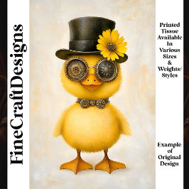 Papel De Seda Patinho Bebê Steampunk Laço Óculos L1 Decoupage