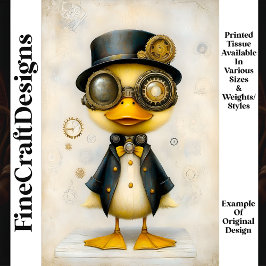 Papel De Seda Patinho Fofo Com Roupas Chapéu Óculos L8 Decoupage