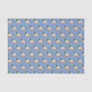 Papel De Seda Pato Padrão em Azul