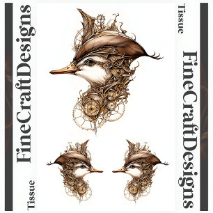 Papel De Seda Pato Steampunk Fofo Engrenagens Cogs Chapéu Decoup