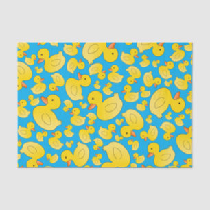 Papel De Seda Patos bonitos da borracha dos azul-céu