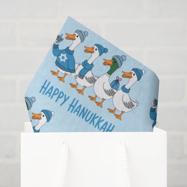 Papel De Seda Patos de Hanukkah (Sacola de presentes)