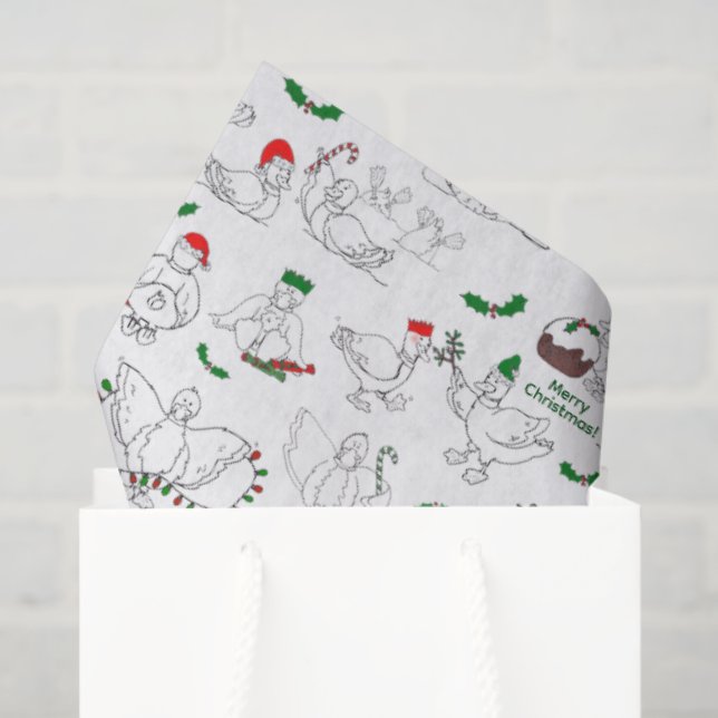 Papel De Seda Patos de Natal Festivos (Sacola de presentes)