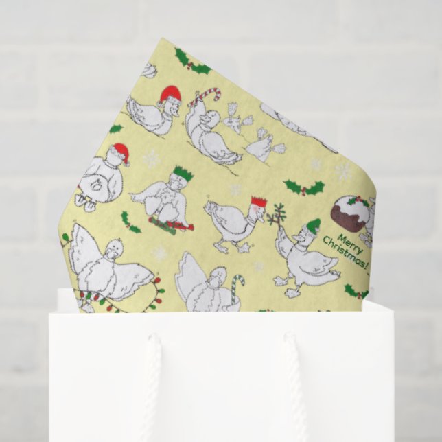 Papel De Seda Patos de Natal Festivos (Sacola de presentes)
