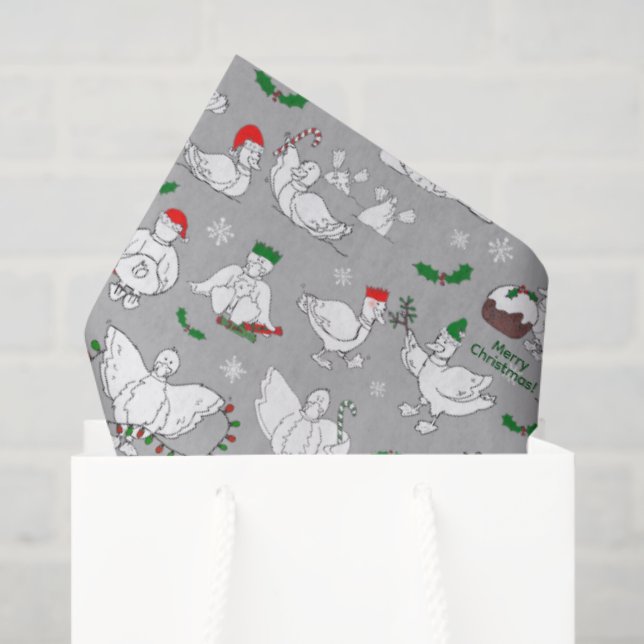 Papel De Seda Patos de Natal Festivos (Sacola de presentes)