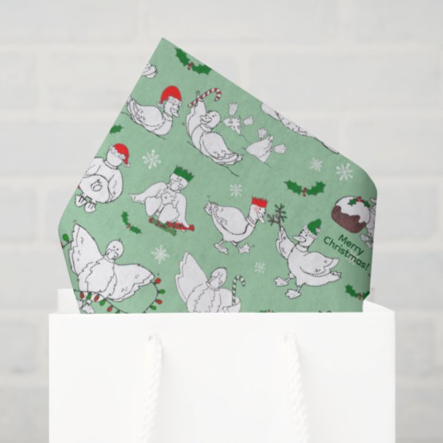 Papel De Seda Patos de Natal Festivos (Sacola de presentes)