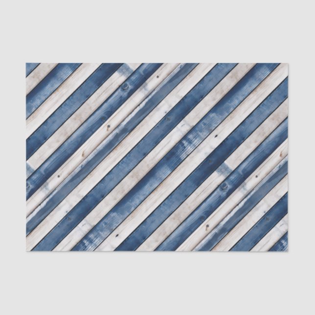 Papel De Seda Patriotic Blue Stripe Wood (Frente )