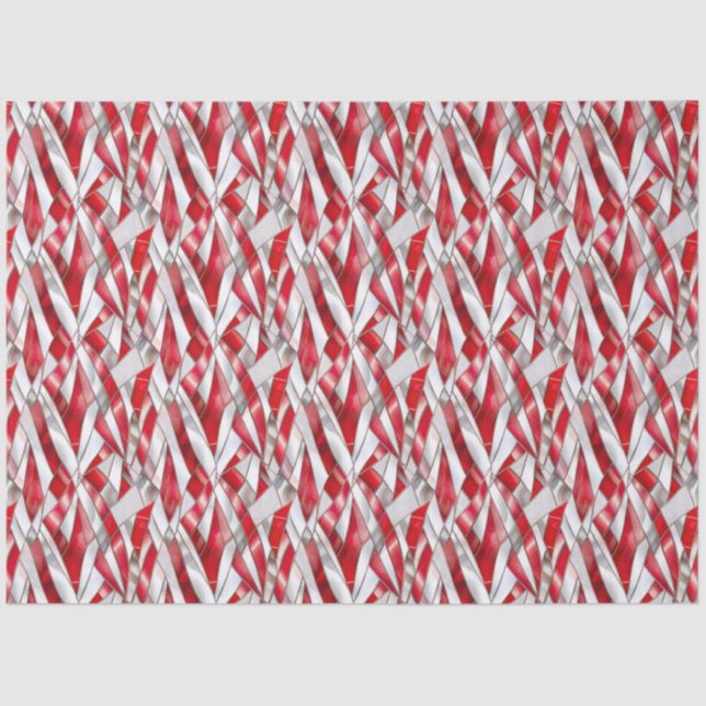 Papel De Seda Patriotic Crimson Silver Weave (Frente )