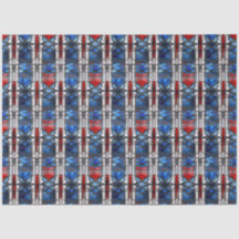 Patriotic Red Blue Stained Glass