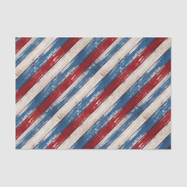 Papel De Seda Patriotic Rustic Wood Planks (Frente )