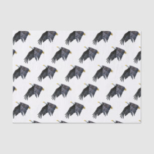 Papel De Seda Patriótico Águia Balda Americana em Voo Minimalist