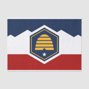 Papel de seda patriótico com a bandeira de Utah, E
