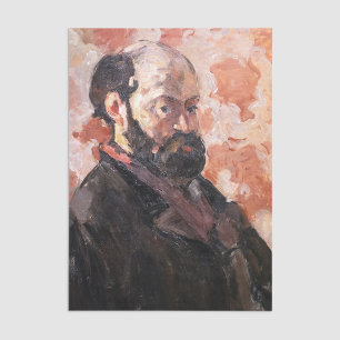 Papel De Seda Paul Cezanne - Autorretrato com fundo rosa