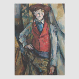 Papel De Seda Paul Cezanne - Menino no Colete Vermelho