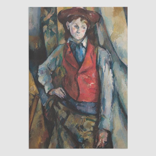 Papel De Seda Paul Cezanne - Menino no Colete Vermelho (Criador carregado)