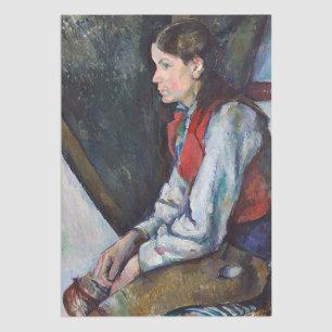 Papel De Seda Paul Cezanne - Menino no Colete Vermelho